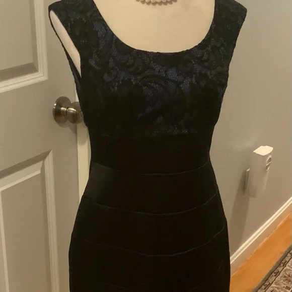 blue top black bottom dress Women's Blue Dress main image 1